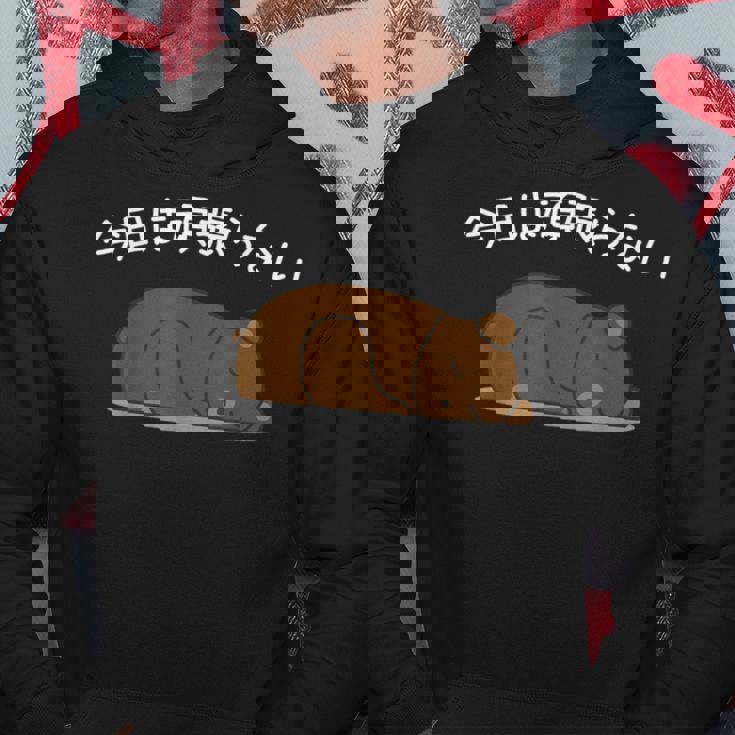 【今日は頑張らない】ヒグマ おもしろ 面白い羆 可愛い ユーモア ギャグ ネタ ウケ狙い 笑える だらだら ウケる パーカー 面白い贈り物