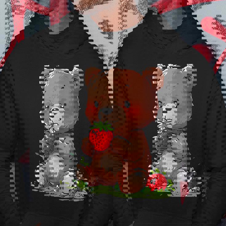 いちごくま かわいい くま 作品 描画 いちご フルーツ パーカー 面白い贈り物