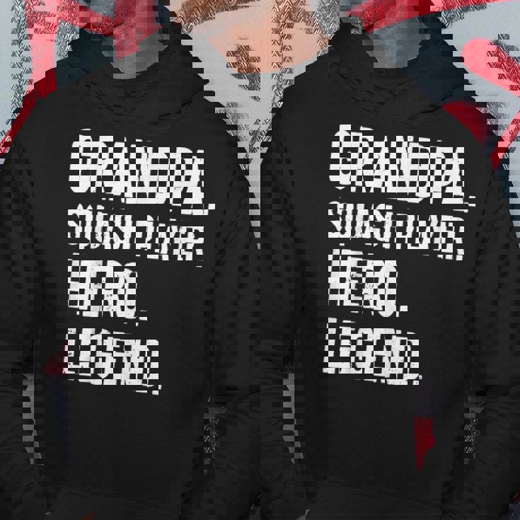 おじいちゃんスカッシュプレイヤーヒーローレジェンド-おじいちゃんスカッシュ パーカー 面白い贈り物