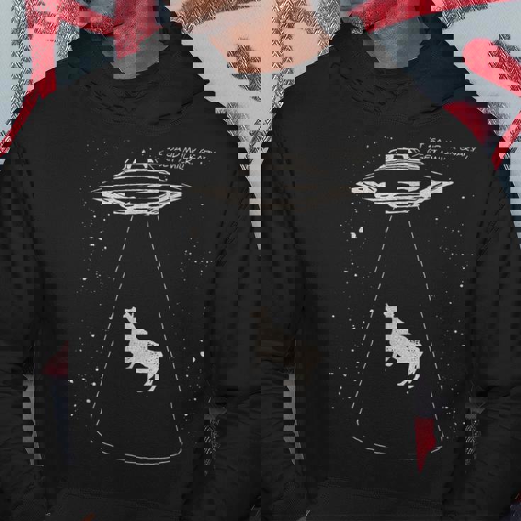 おもしろい エイリアン 牛 誘拐 ゲットミルク Ufo フライングソーサー パーカー 面白い贈り物