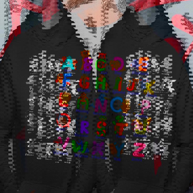 おもしろアルファベット動物新学期abc学習ギフト パーカー 面白い贈り物