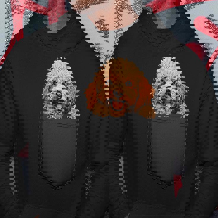 おもしろトイプードル 子犬 ポケットに入れたかわいいペット愛好家 パーカー 面白い贈り物