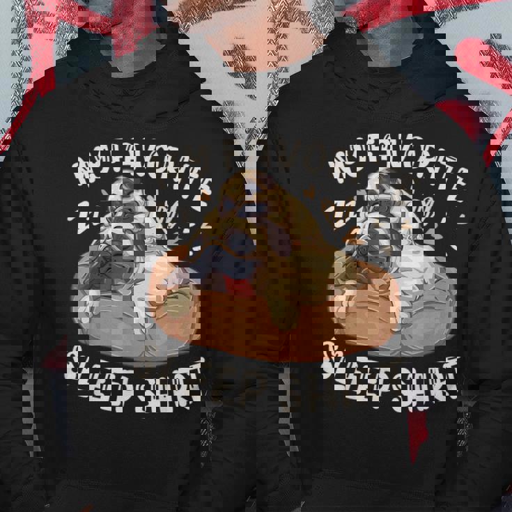 お気に入りのスリープ シャツ、パグ犬と子犬 パーカー 面白い贈り物