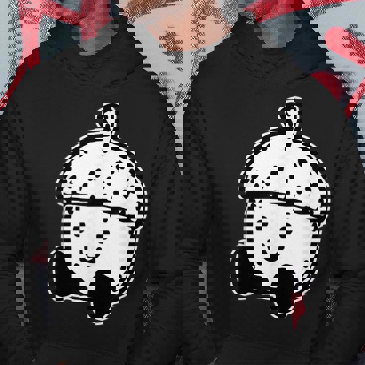 かわいい どんぐり 笑顔 ハッピー どんぐり ブラックワーク ミニマリスト パーカー 面白い贈り物