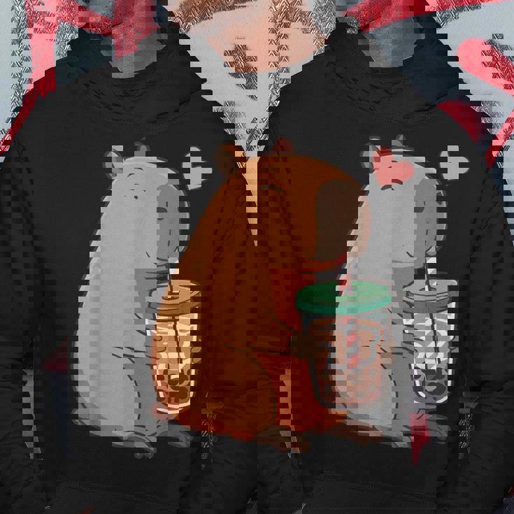 かわいい カピバラ ドリンク バブルティー カワイイ Capy Lover キッズ ガールズ パーカー 面白い贈り物