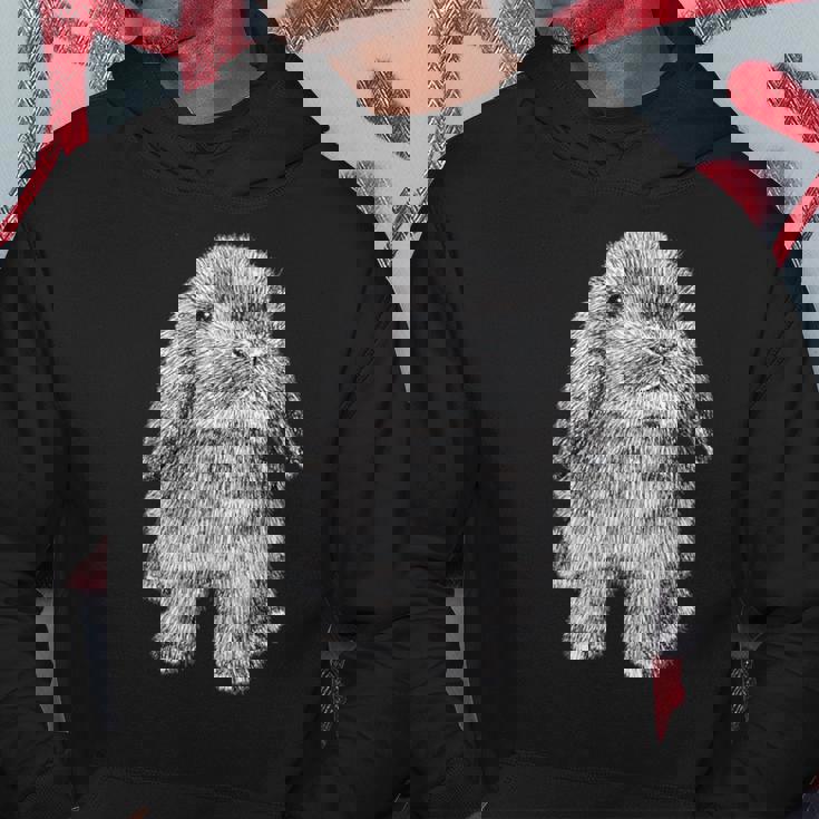 かわいいウサギの耳 座っているロップスケッチ パーカー 面白い贈り物