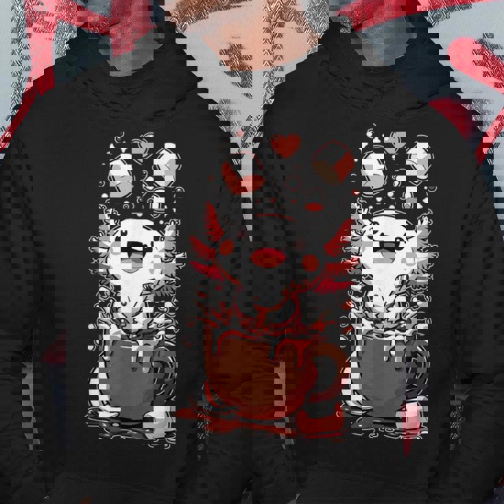 かわいいウーパールートル ホット チョコレート マシュマロ チョコレート ウーパールーパー パーカー 面白い贈り物