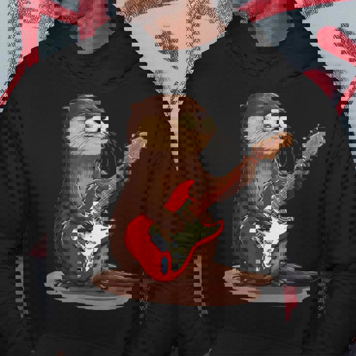 かわいいカワウソがギターを弾くコスチューム。 パーカー 面白い贈り物