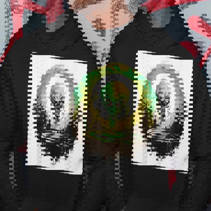 かわいいグリーンエイリアンヘッドufoスペースフェイス パーカー 面白い贈り物