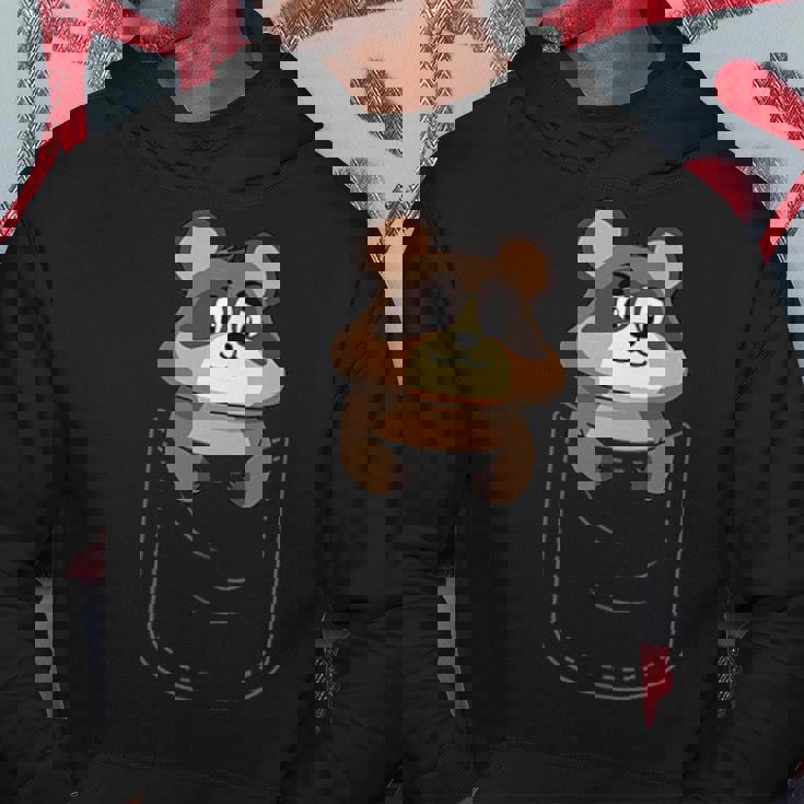 かわいいタヌキ胸ポケット パーカー 面白い贈り物