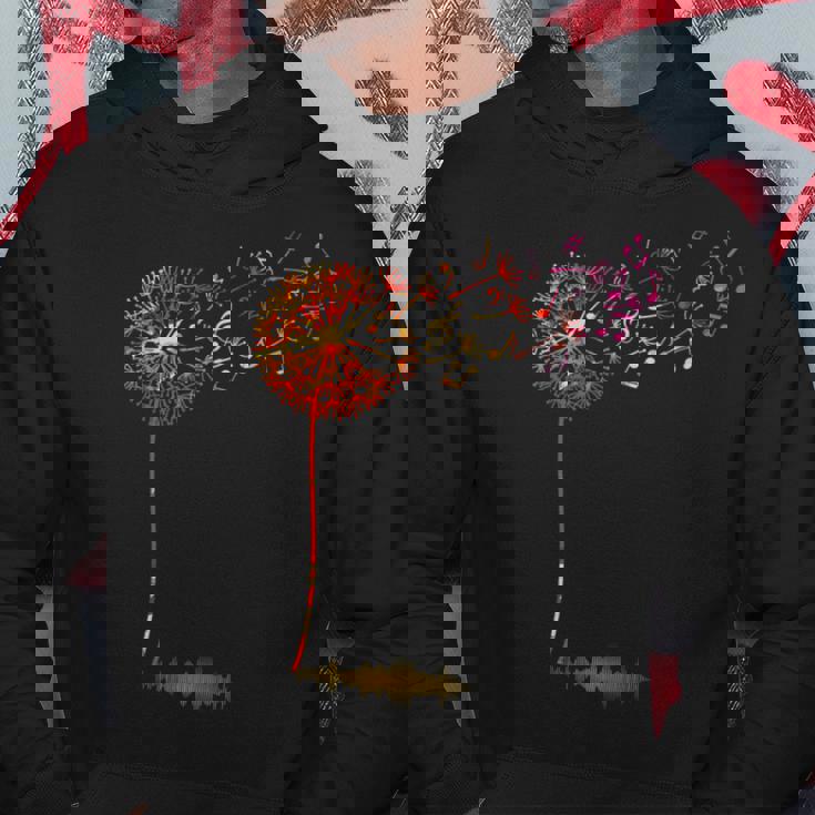 かわいいタンポポ 音符付き 花 男女兼用 音楽 パーカー 面白い贈り物