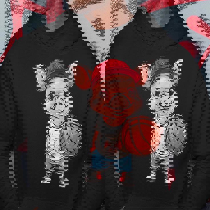 かわいいバスケットボールブタ パーカー 面白い贈り物