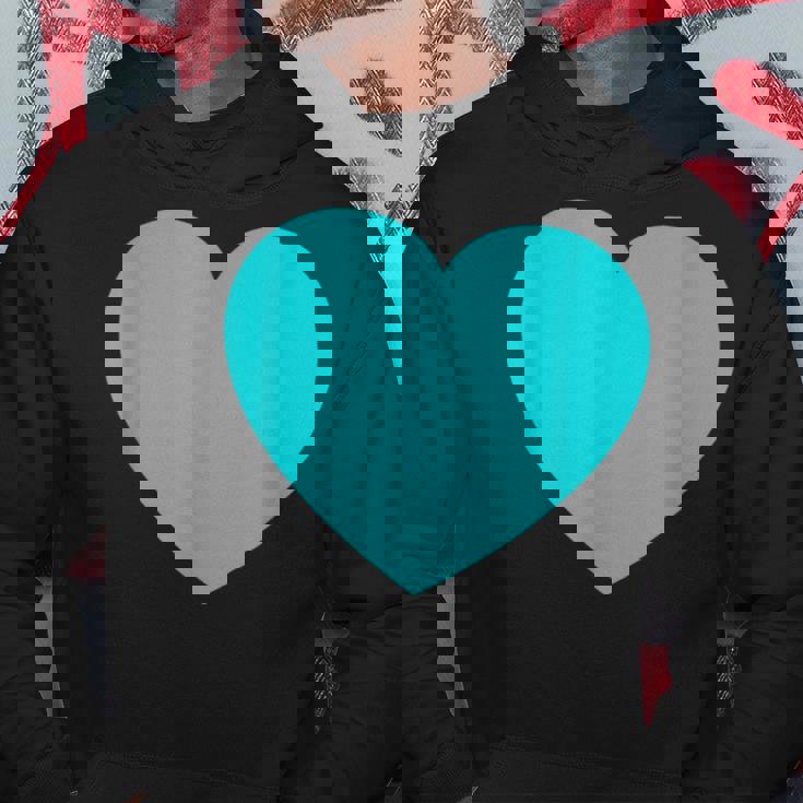 かわいいブルーターコイズハート パーカー 面白い贈り物