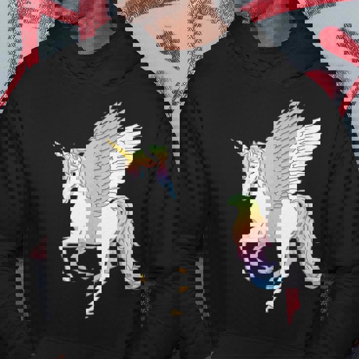 かわいいペガコーン フライングホース レインボー ユニコーン ペガサス パーカー 面白い贈り物