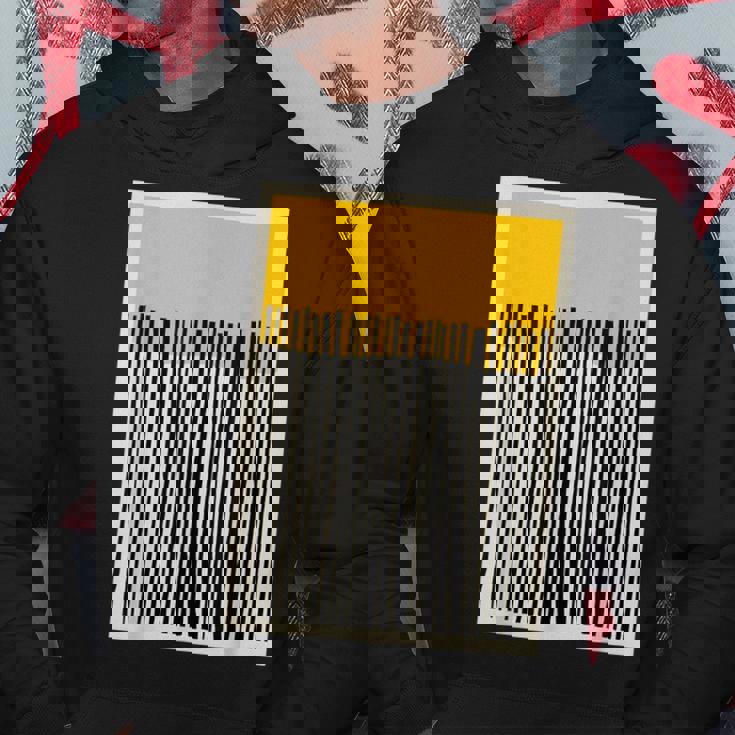 かわいいボーホーシックミニマリスト イエローベージュ ブラックラインストライプ パーカー 面白い贈り物