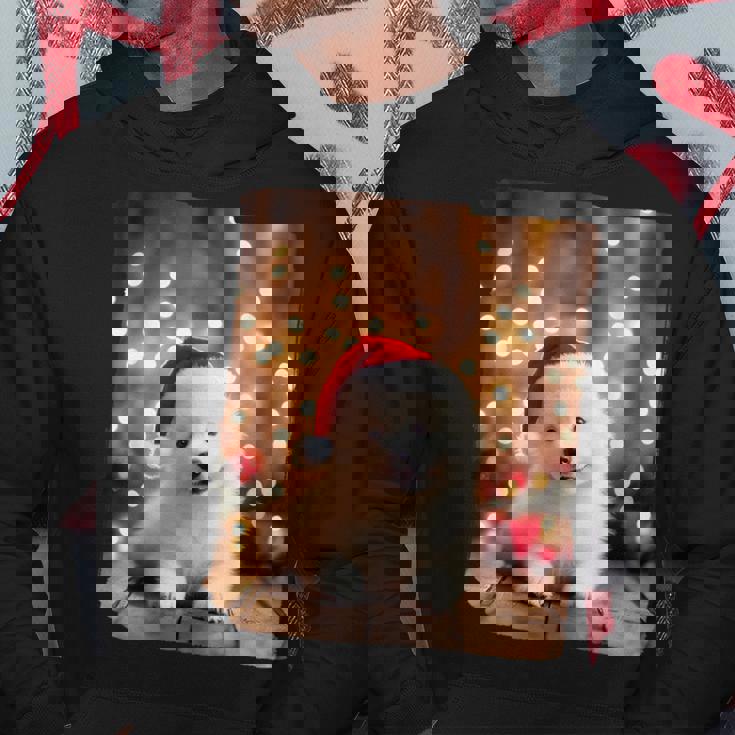 かわいい子犬の動物のクリスマス–サモエド犬のグラフィック パーカー 面白い贈り物