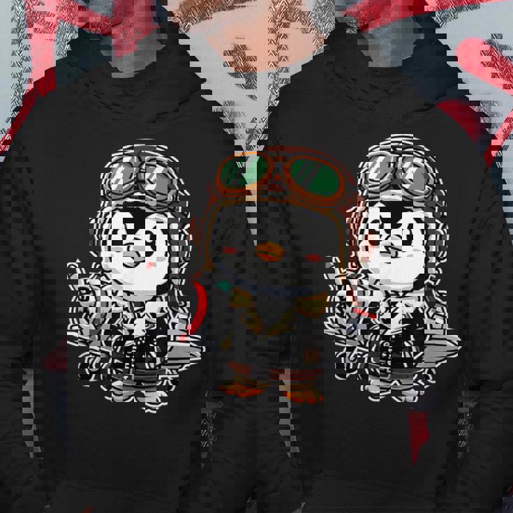 かわいい空飛ぶペンギン パイロット ヘルメット 飛行機 航空機 航空機 パーカー 面白い贈り物