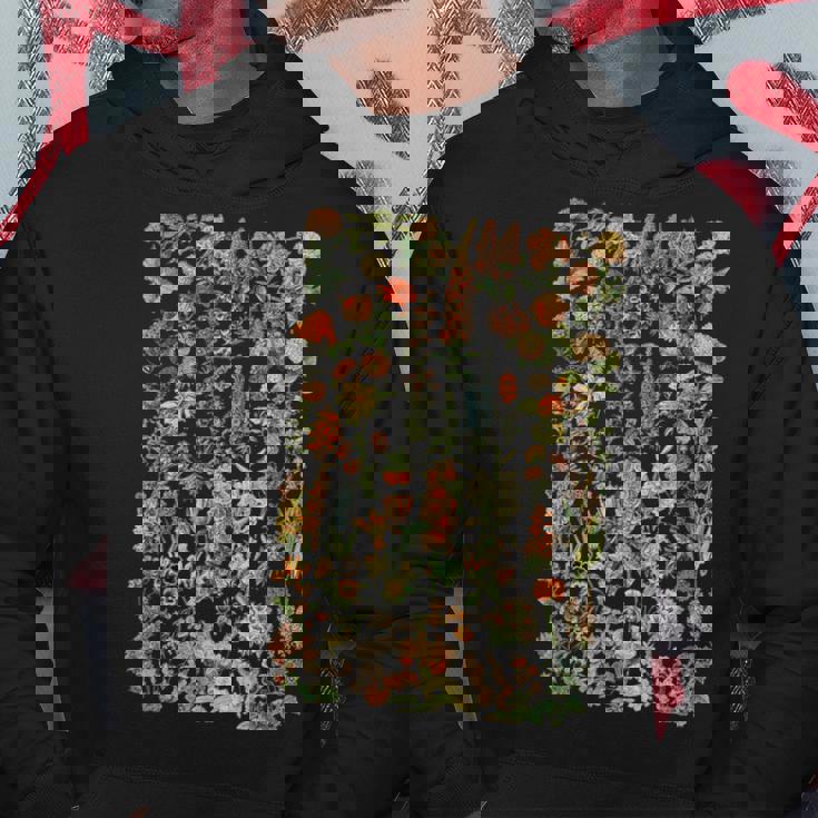 かわいい花 ビンテージ ボタニカル 花のイラスト パーカー 面白い贈り物