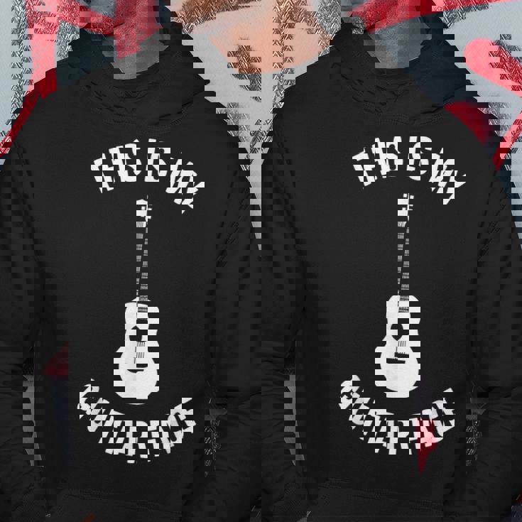 これは私のギターフェイスです ミュージシャン ギタリスト アコースティックギター パーカー 面白い贈り物