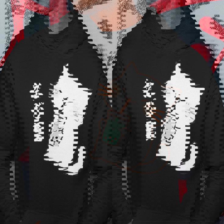 たぴ男ネコ – タピオカを飲む猫キャラデザインキッズから大人まで パーカー 面白い贈り物