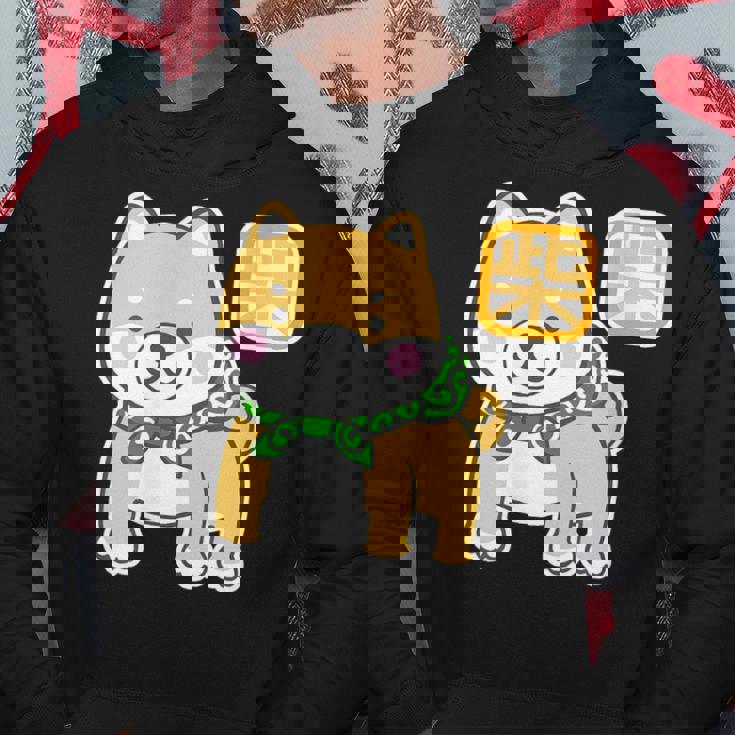 まめしばくん《唐草袋》 柴犬【どうぶつフレンズ】豆柴 ゆるくて かわいい 面白い 動物 キャラクター イラスト パーカー 面白い贈り物