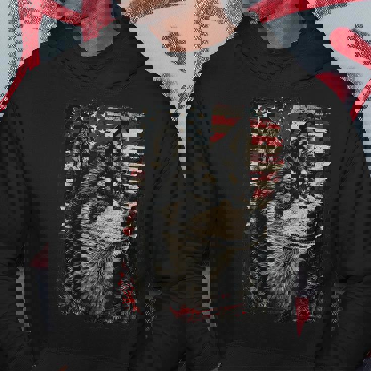 アイヌ犬 アメリカ国旗 パーカー 面白い贈り物