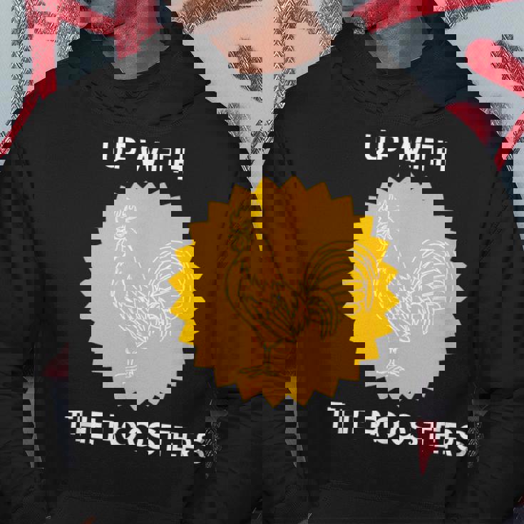 アップ・ウィズ・ザ・ルースターズ パーカー 面白い贈り物