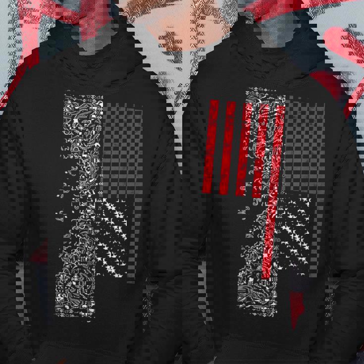 アメリカ、愛国的なアメリカ国旗、ペイズリー、バンダナプリント。 パーカー 面白い贈り物