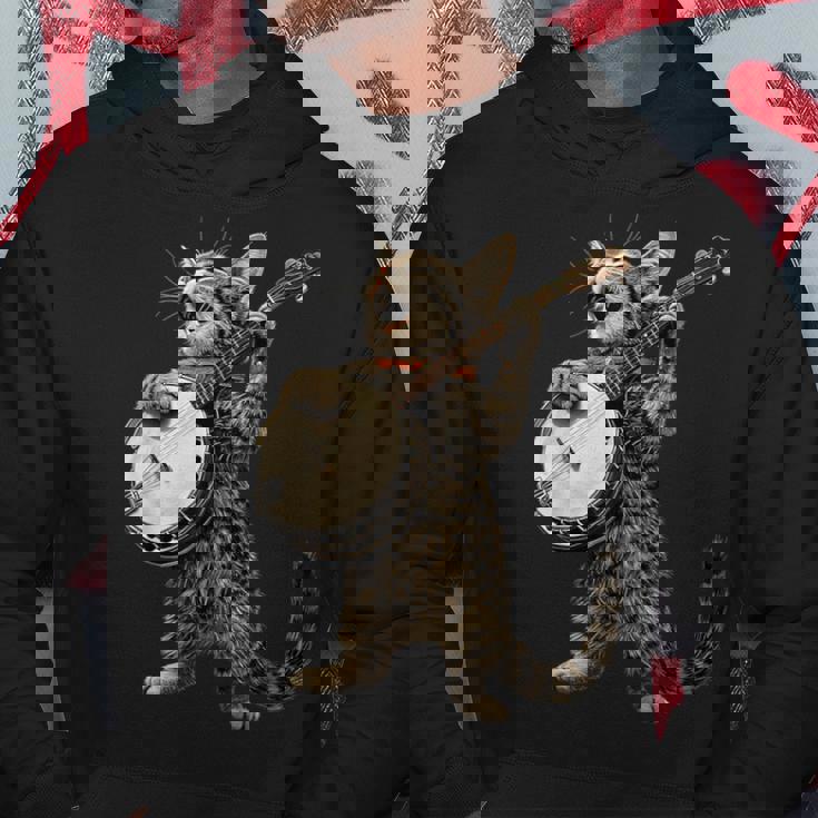 アメリカンショートヘアキャット ブルーグラス バンジョープレイヤー パーカー 面白い贈り物