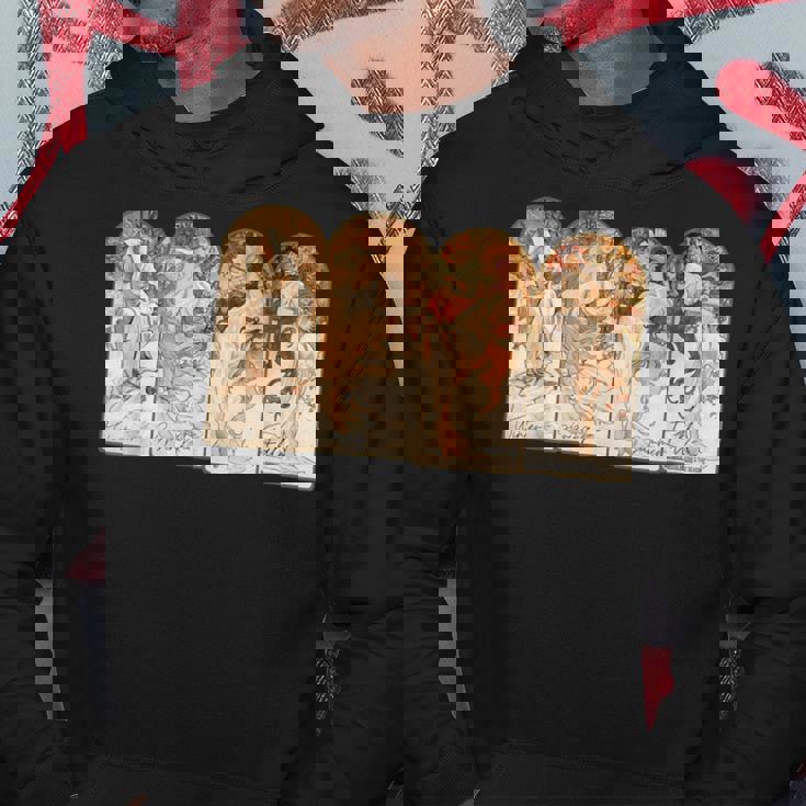 アルフォンス・マリア・ミュシャの季節 パーカー 面白い贈り物