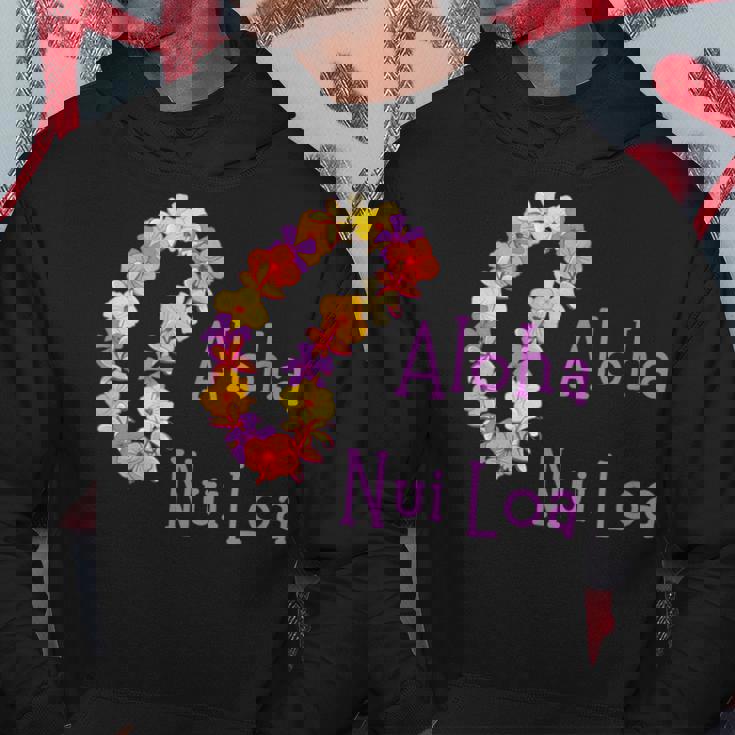 アロハヌイロアハワイアンとても愛し合うフラワーレイ パーカー 面白い贈り物