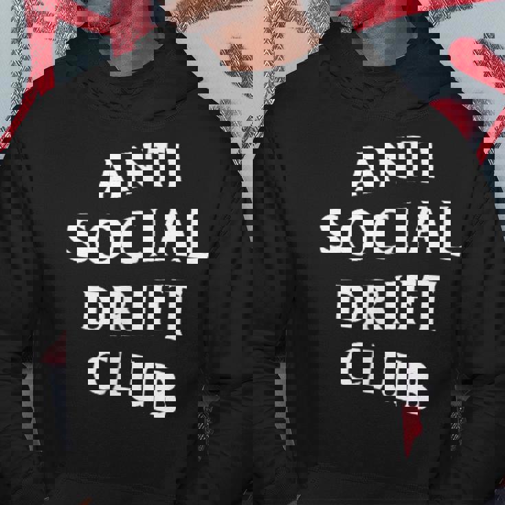 アンチソーシャルドリフトクラブホワイトロゴフロントバック パーカー 面白い贈り物