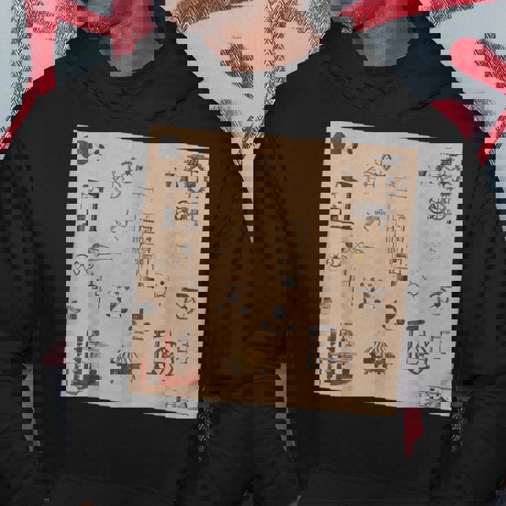 アンティークエンジニアリング機械科学パターン パーカー 面白い贈り物