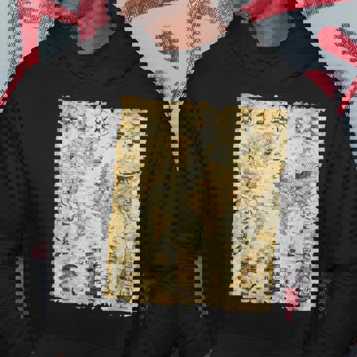 アンティーク地図 海の生き物 海賊 パーカー 面白い贈り物