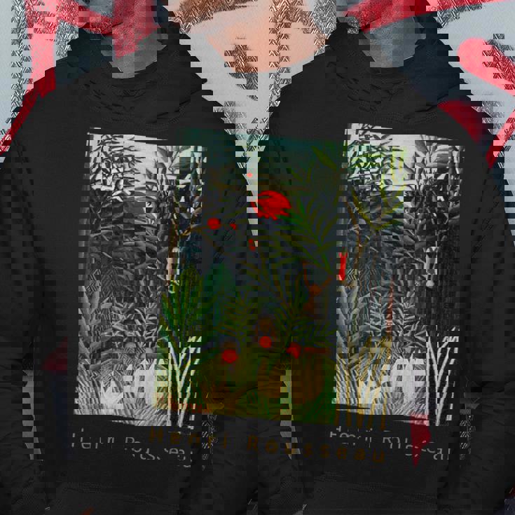 アンリ・ルソー 森の中の猿とオウム パーカー 面白い贈り物