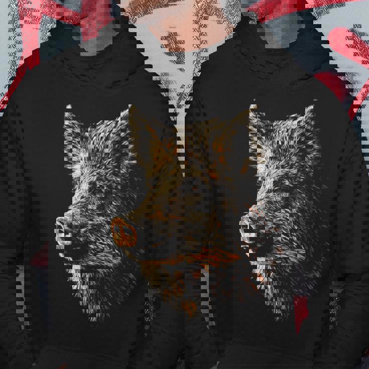 イノシシ 動物 モチーフ イラスト イノシシ パーカー 面白い贈り物