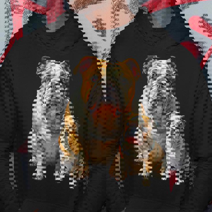 イングリッシュブルドッグの子犬とイングリッシュブルドッグ パーカー 面白い贈り物