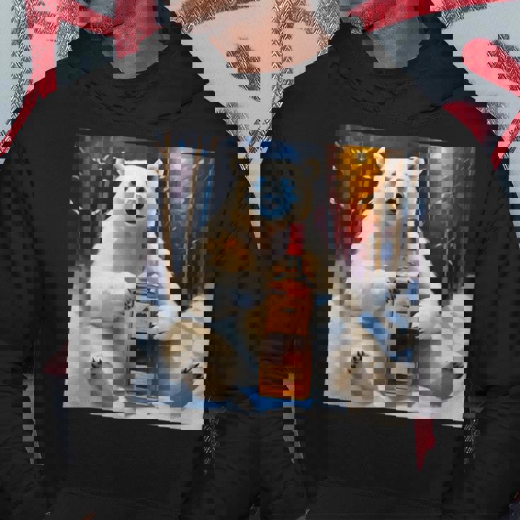 ウイスキーが飲みたいと目で訴える白熊 半袖 男女兼用 パーカー 面白い贈り物