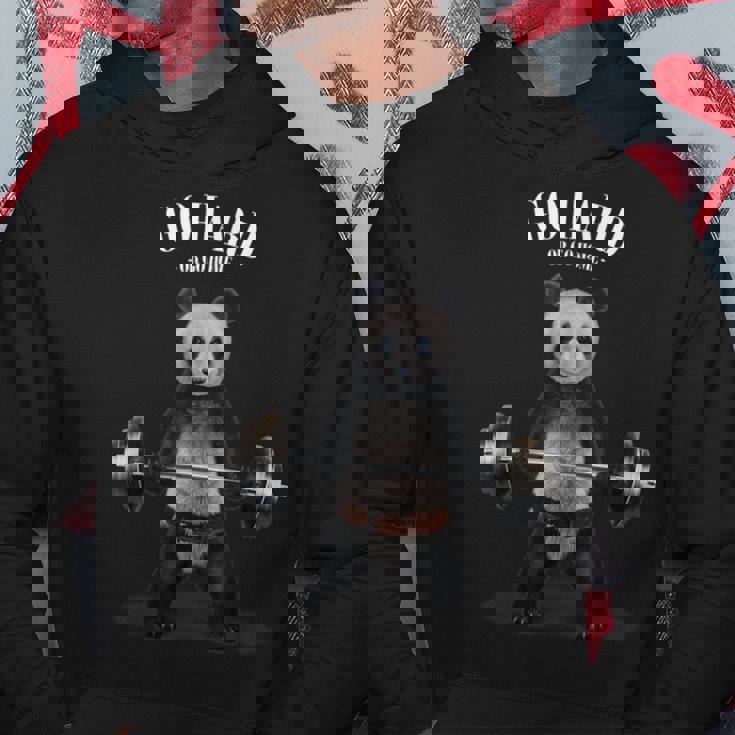 ウェイトリフティング 筋トレ バーベル やる気がないなら家に帰れ パンダ パーカー 面白い贈り物