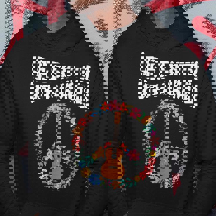 ウクレレで人生はもっと良い-ウクレレ愛好家 パーカー 面白い贈り物