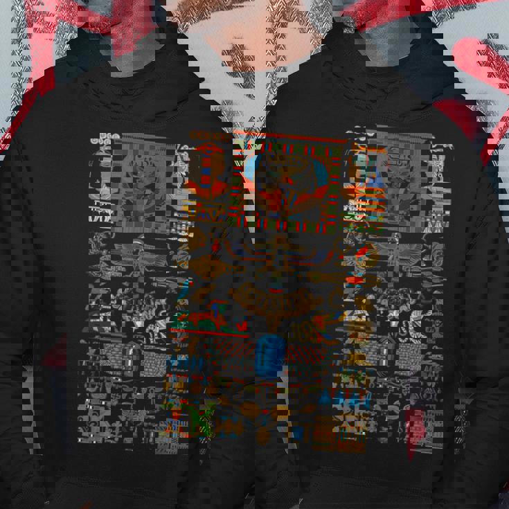 エジプトの多色オーナメント ヒエログリフ ヒエログリフ パーカー 面白い贈り物