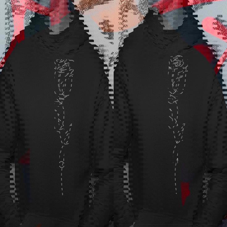 エレガントなフラワーラインアート ミニマルなフローラルアートワーク ローズ パーカー 面白い贈り物