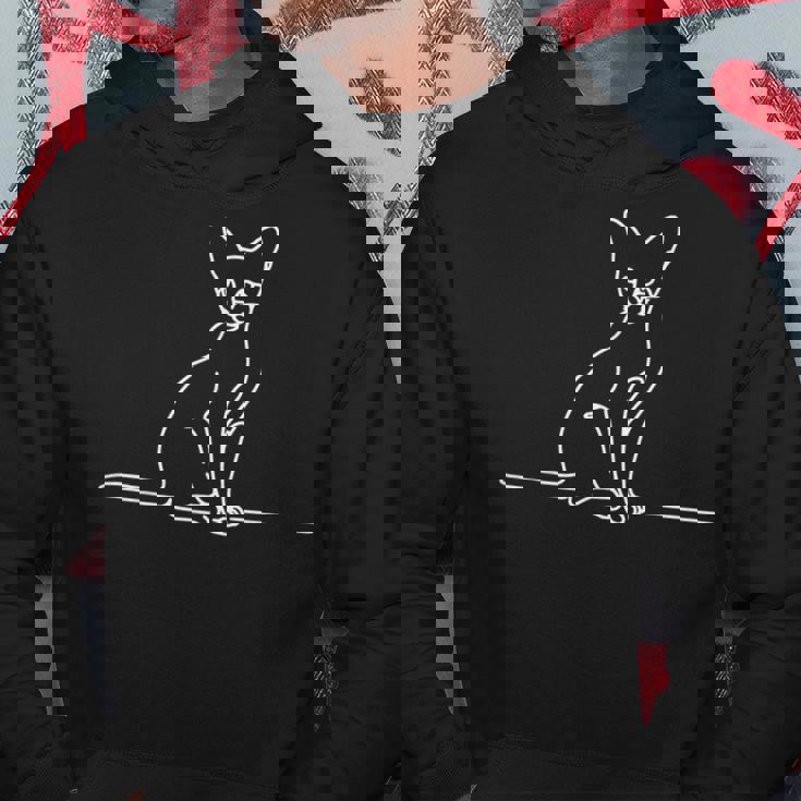 エレガントなラインアート アビシニアン猫 パーカー 面白い贈り物