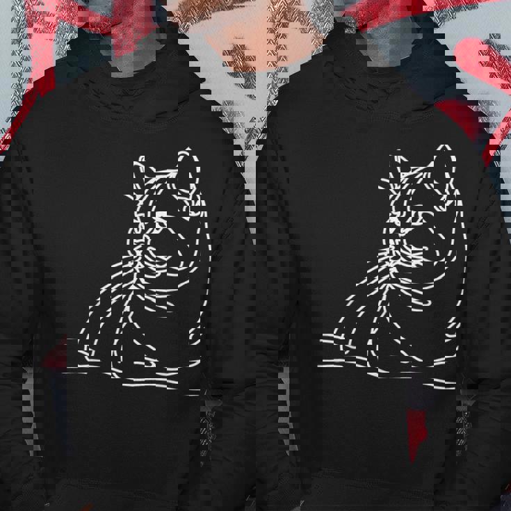 エレガントなラインアート ブリティッシュショートヘアの猫 パーカー 面白い贈り物