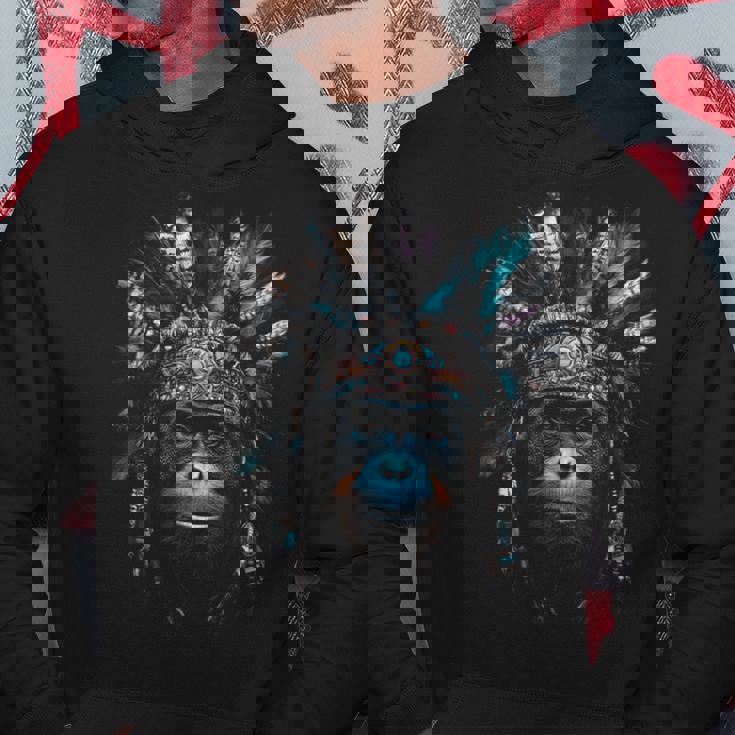 オランウータン ネイティブアメリカン ヘッドドレス 野生動物愛好家 パーカー 面白い贈り物