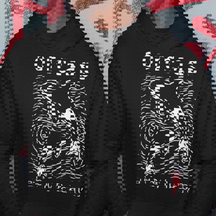 オルカのセラピー キュートなクジラ 面白い言葉 パーカー 面白い贈り物