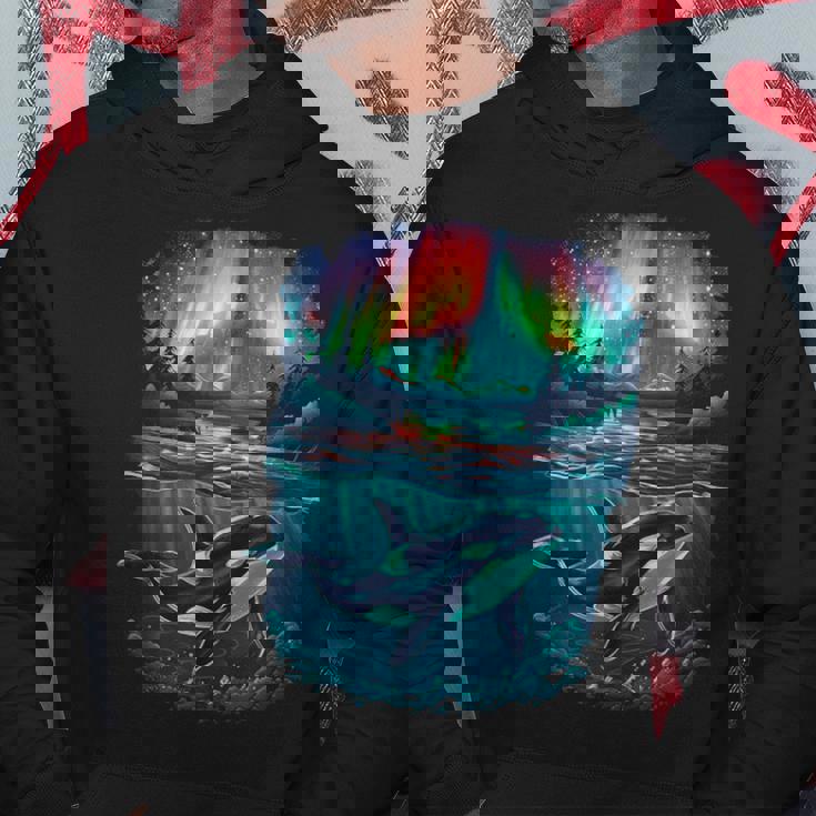 オーロラシャチが特徴のオルカ。 パーカー 面白い贈り物