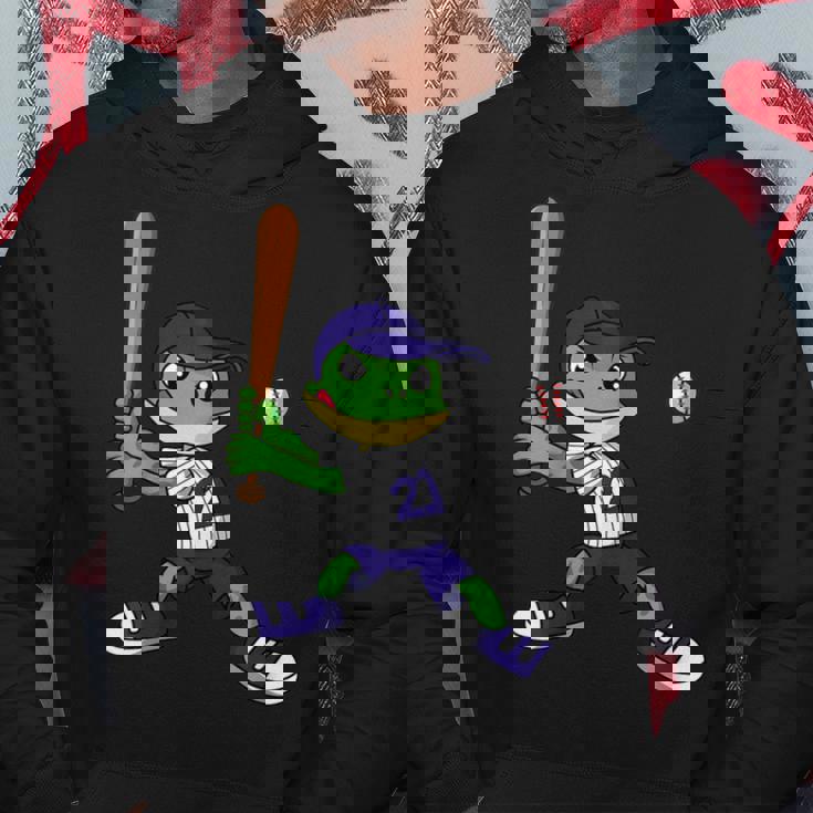 カエルの野球、カエルの野球、カエルの野球選手 パーカー 面白い贈り物