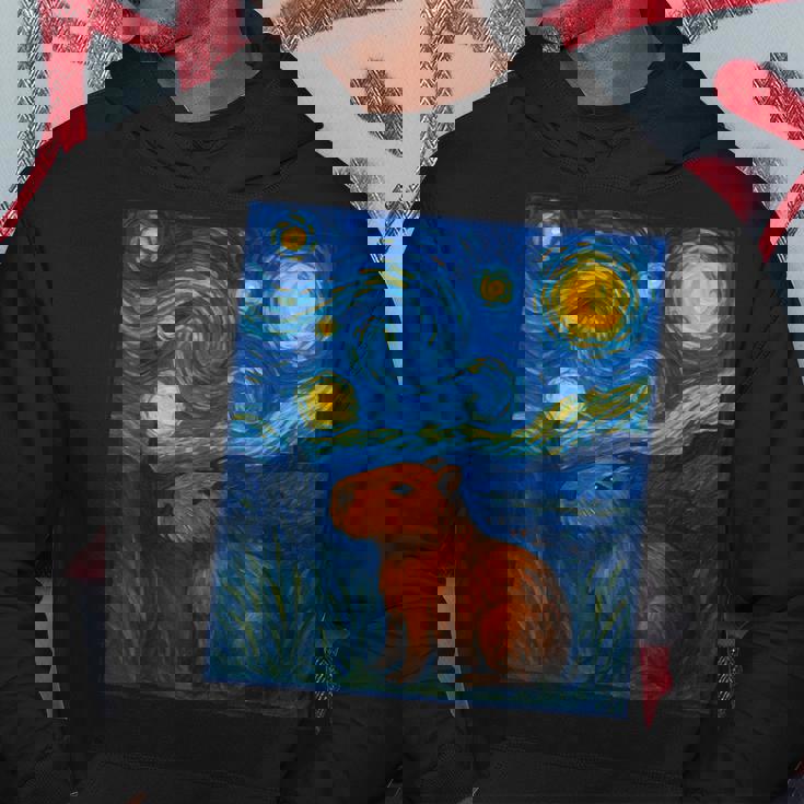 カピバラヴァンゴッホスターリーナイト パーカー 面白い贈り物