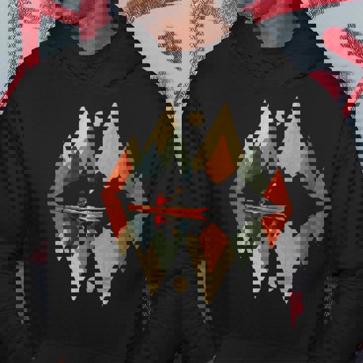 カヤック ヴィンテージ レトロ 山 カヌー カヌー カヤック パーカー 面白い贈り物